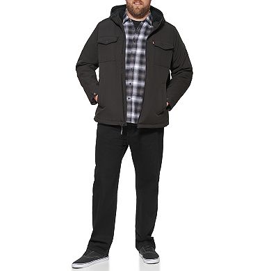 Big & Tall Levi's® Sherpa-Lined Hooded Softshell Utility Jacket