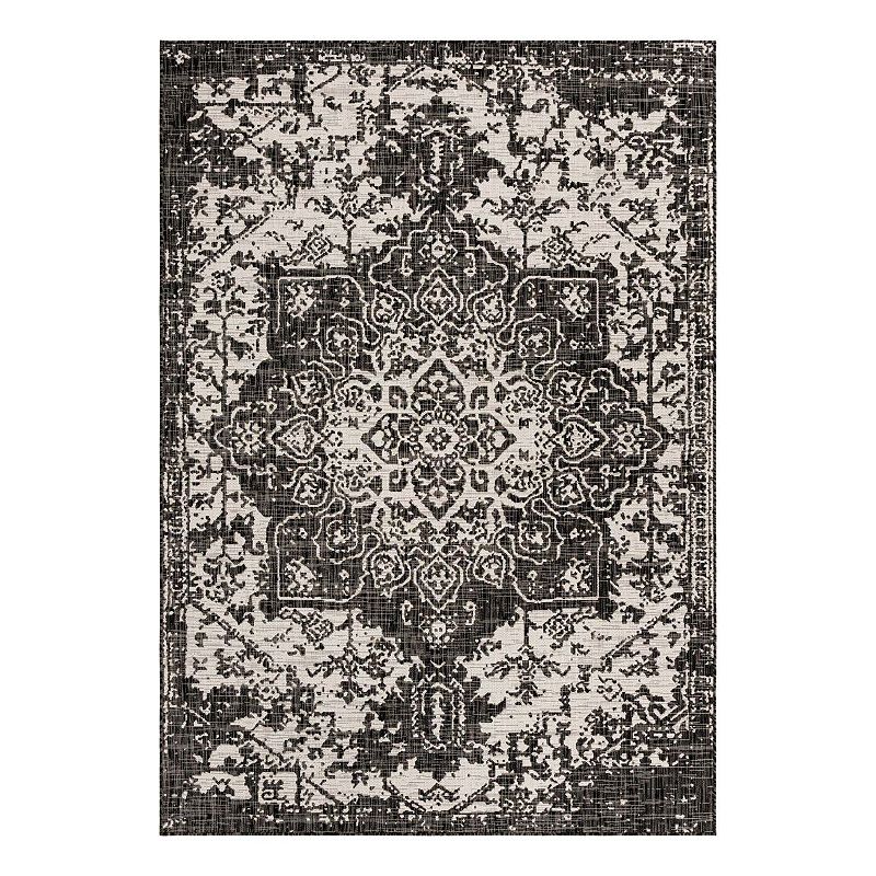 Jill Zarin Dubai Indoor Outdoor Rug, Grey, 6.5Ft Rnd