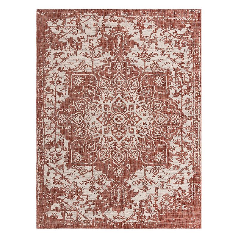 Jill Zarin Dubai Indoor Outdoor Rug, Red, 7X10 Ft