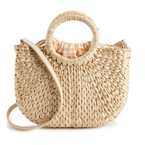 LC Lauren Conrad Wicker Top Handle Bag