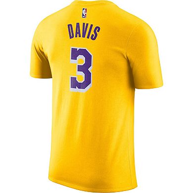 Men's Nike Anthony Davis Yellow Los Angeles Lakers 2019/2020 Name ...