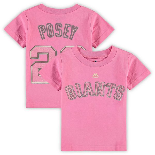 Youth Majestic Buster Posey Pink San Francisco Giants Name