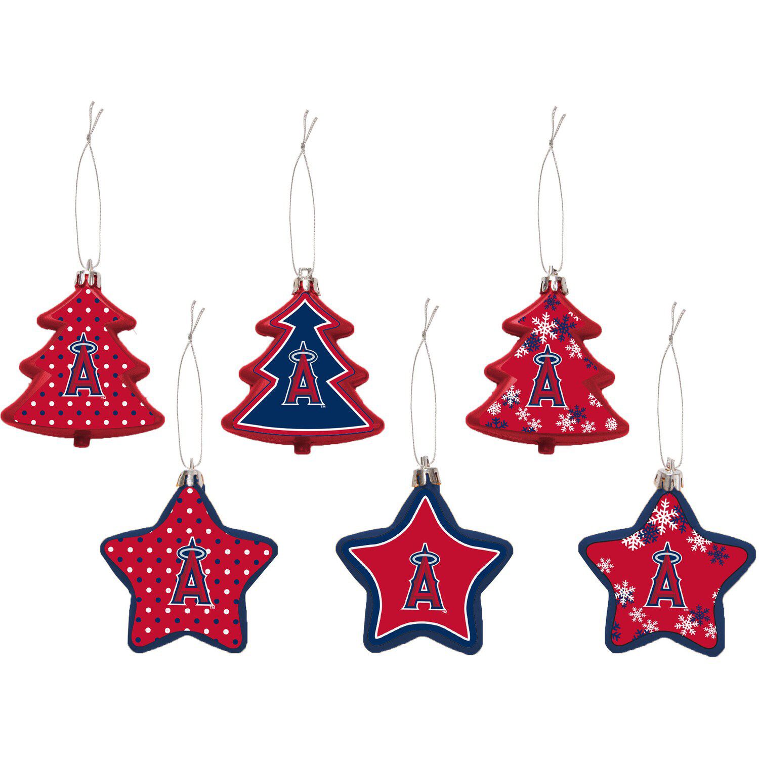 Image for Unbranded FOCO Los Angeles Angels 3'' x 3'' Six-Pack Shatterproof Tree And Star Ornament Set at Kohl's.