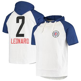Men's Kawhi Leonard White/Royal LA Clippers Player Raglan Pullover Hoodie