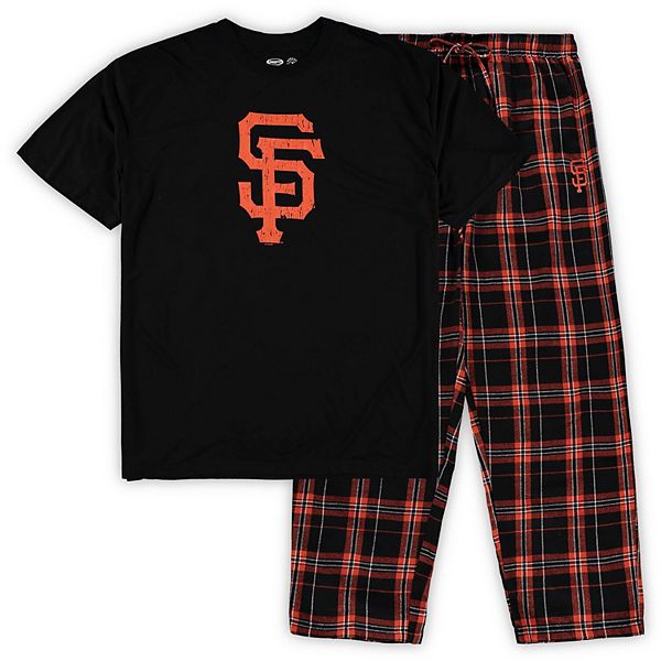 Men's Concepts Sport Orange/Black San Francisco Giants Big & Tall T-Shirt Shorts Sleep Set