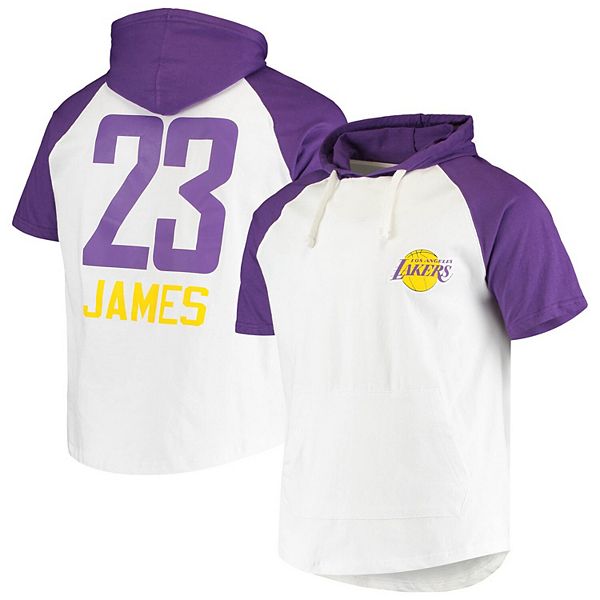 Men's LeBron James White/Purple Los Angeles Lakers Player Raglan ...