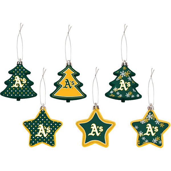FOCO Oakland Athletics 3'' x 3'' Six-Pack Shatterproof Tree And Star ...