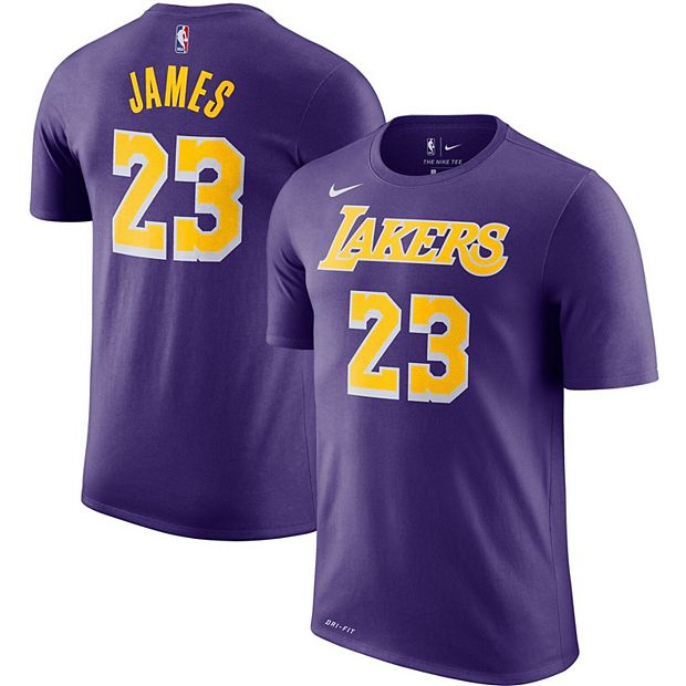 Kids' Los Angeles Lakers LeBron James #23 Statement Name & Number Nike T-Shirt Small Purple