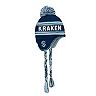 Youth Deep Sea Blue Seattle Kraken Jacquard Tassel Knit Hat with Pom