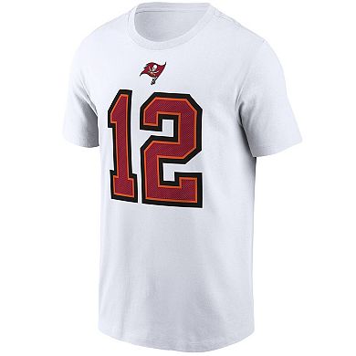Men's Nike Tom Brady White Tampa Bay Buccaneers Name & Number T-Shirt