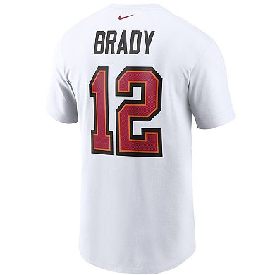 Men's Nike Tom Brady White Tampa Bay Buccaneers Name & Number T-Shirt