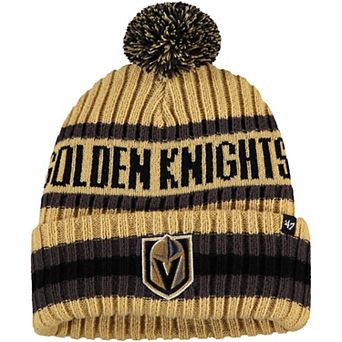 Men's '47 Gold Vegas Golden Knights Bering Cuffed Knit Hat with Pom