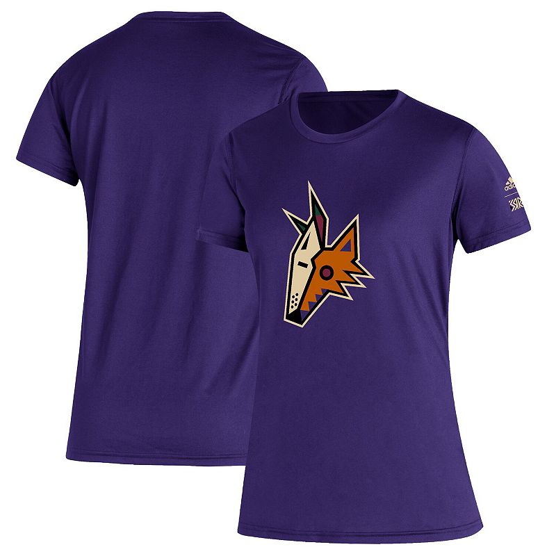 Womens adidas Purple Arizona Coyotes Reverse Retro Creator T-Shirt, Size: 
