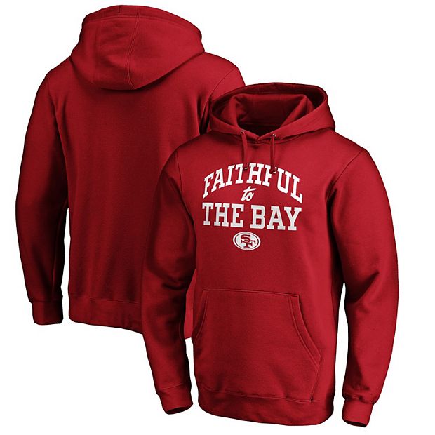 Men's Fanatics Branded Scarlet San Francisco 49ers Faithful to the Bay  Secondary Oval Fitted Pullover Hoodie