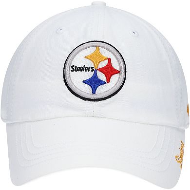 Women's '47 White Pittsburgh Steelers Miata Clean Up Logo Adjustable Hat
