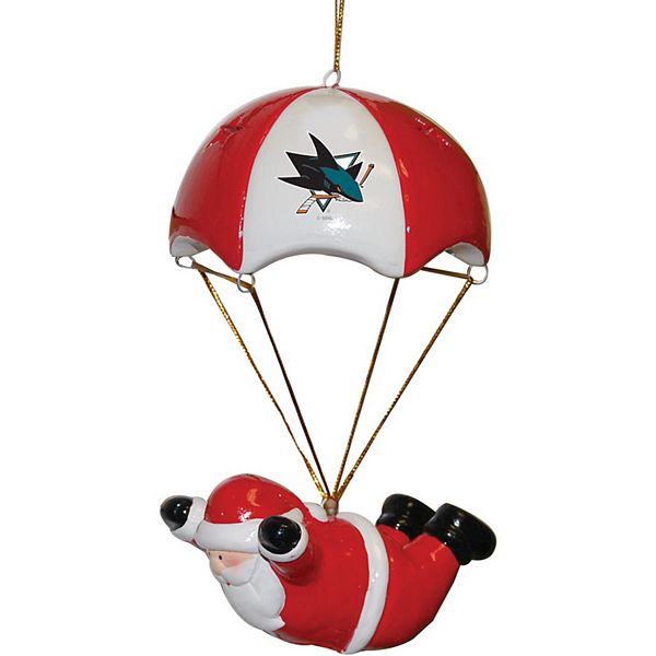 San Jose Sharks Skydiving Santa Ornament