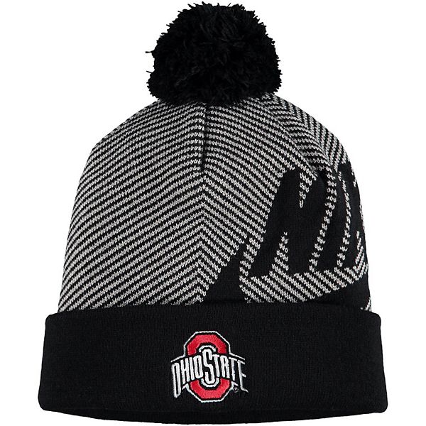 Men's Nike Black Ohio State Buckeyes Futura Cuffed Knit Hat with Pom