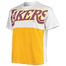 Men's Fanatics Branded LeBron James White Los Angeles Lakers Big & Tall Yoke T-Shirt