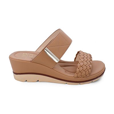 YOKI Women's DONYA-210 Suede Wedge Pump - Open Toe, 3.5 Inch Platform, Ankle Strap