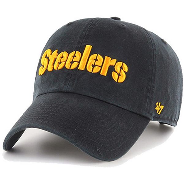 47 Men's Pittsburgh Steelers Pride Black Clean Up Adjustable Hat