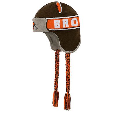 Preschool Brown Cleveland Browns Wordmark Ears Trooper Knit Hat