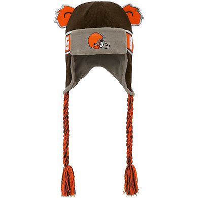 Preschool Brown Cleveland Browns Wordmark Ears Trooper Knit Hat