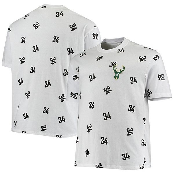 Nike Men's Milwaukee Bucks Giannis Antetokounmpo #34 White T-Shirt, Large