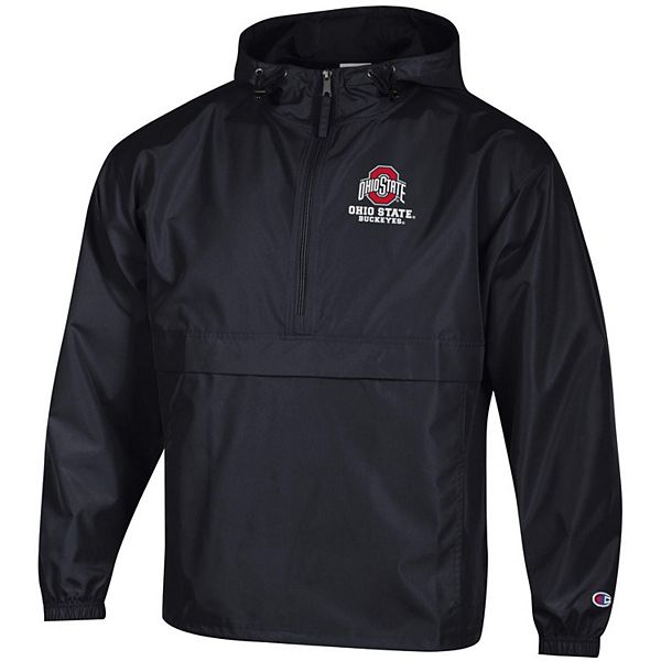 Men's Champion Black Ohio State Buckeyes Packable Half-Zip Jacket
