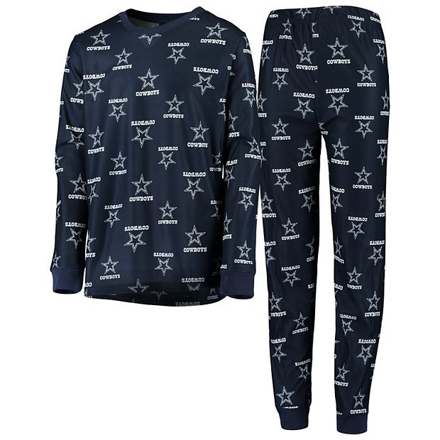 Youth New York Yankees Navy Allover Print Long Sleeve T-Shirt & Pants Sleep  Set