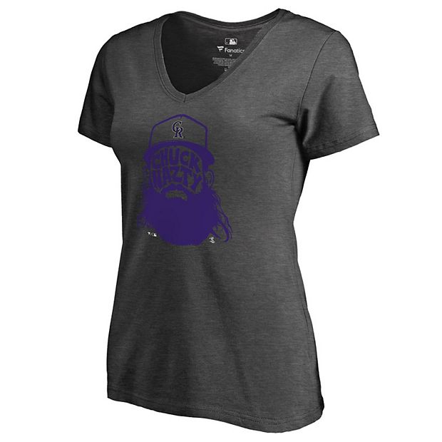 Men's Colorado Rockies Fanatics Branded Purple Official Logo T-Shirt