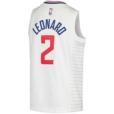 Youth Nike Kawhi Leonard White LA Clippers 2020/21 Swingman Jersey - Association Edition