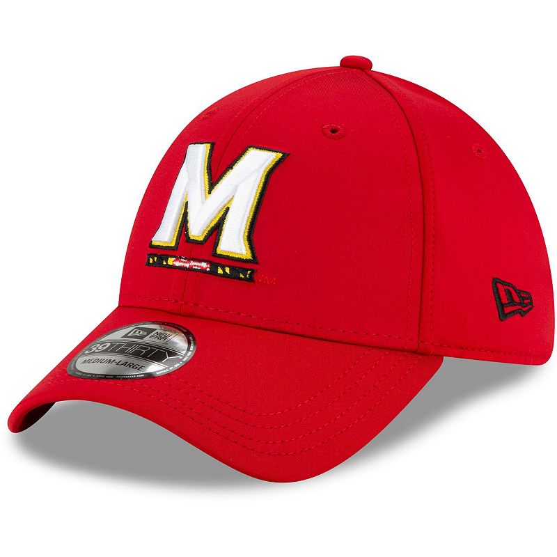 Mens New Era Red Maryland Terrapins Campus Preferred 39THIRTY Flex Hat, Si