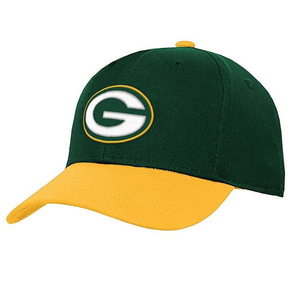 Youth Green Green Bay Packers Pre-Curved Snapback Hat