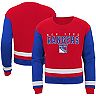 Girl's Youth Red New York Rangers Fan Moment Pullover Sweatshirt