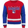 Girl's Youth Red New York Rangers Fan Moment Pullover Sweatshirt