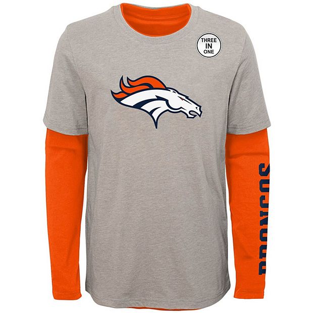 Youth Heathered Orange Denver Broncos Logo T-Shirt 