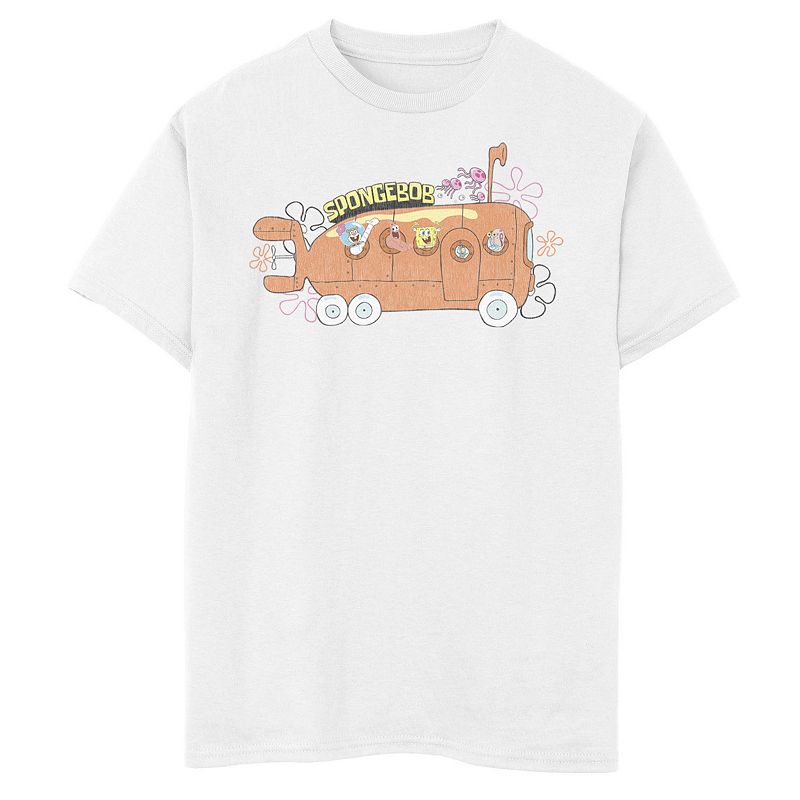 Boys 8-20 SpongeBob SquarePants Bikini Bottom Bus Graphic Tee, Boy's, Size: Large, White