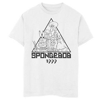 Boys 8-20 SpongeBob SquarePants 1999 Group Shot Outline Triangle Graphic Tee