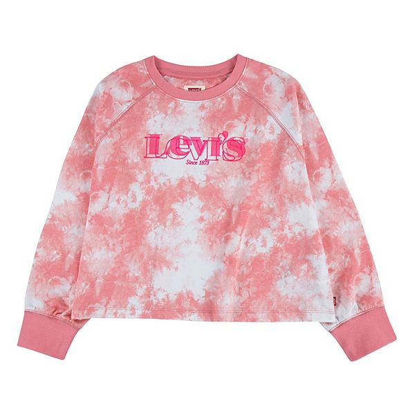 Girls 7-16 Levi's® Tie Dye Full Sleeve Boxy Fit Crewneck Sweatshirt
