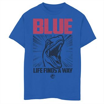 Boys 6-20 Jurassic World Blue Raptor Life Finds A Way Poster Graphic Tee