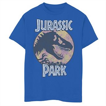 Boys 6-20 Jurassic Park Blue And Orange Retro Rex Graphic Tee