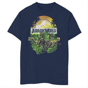 Boys 6-20 Jurassic World Raptor Group Shot Title Logo Graphic Tee