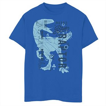Boys 8-20 Jurassic World Two Blue Raptor DNA Code Silhouette Graphic Tee
