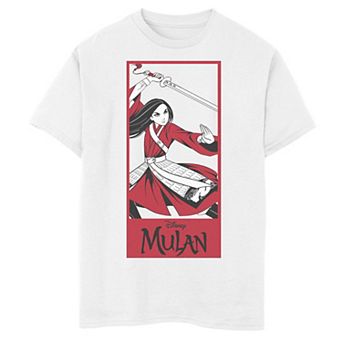 Disney's Mulan Live Action Boys 8-20 Mulan Action Pose Panel Graphic Tee