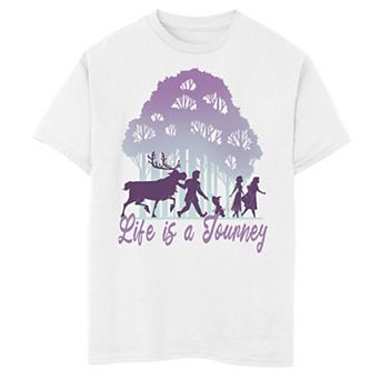 Disney's Frozen 2 Boys 8-20 Life Is A Journey Forest Silhouette Text Graphic Tee