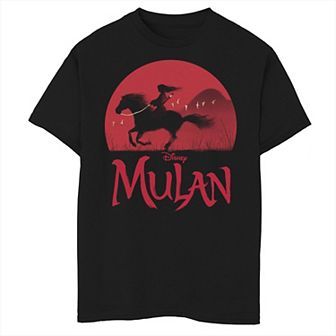 Disney's Mulan Live Action Boys 8-20 Mulan & Khan Sunset Silhouette Graphic Tee