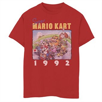 Boys 6-20 Nintendo Mario Kart Vintage 1992 Racers Group Shot Graphic Tee