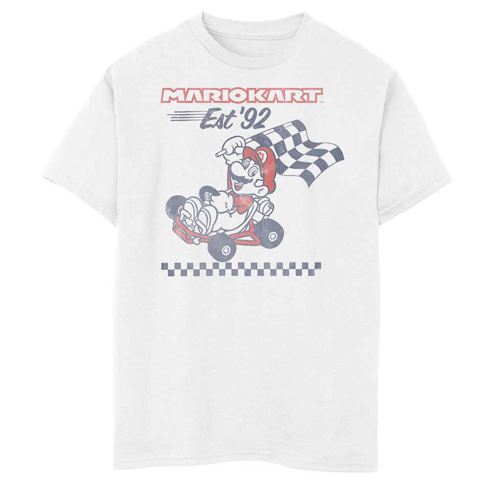 Boys 6-20 Mario Kart Est. '92 Flag Graphic Tee