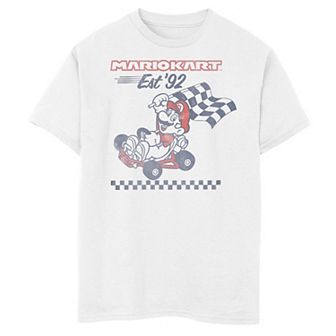 Boys 8-20 Mario Kart Est. '92 Flag Graphic Tee