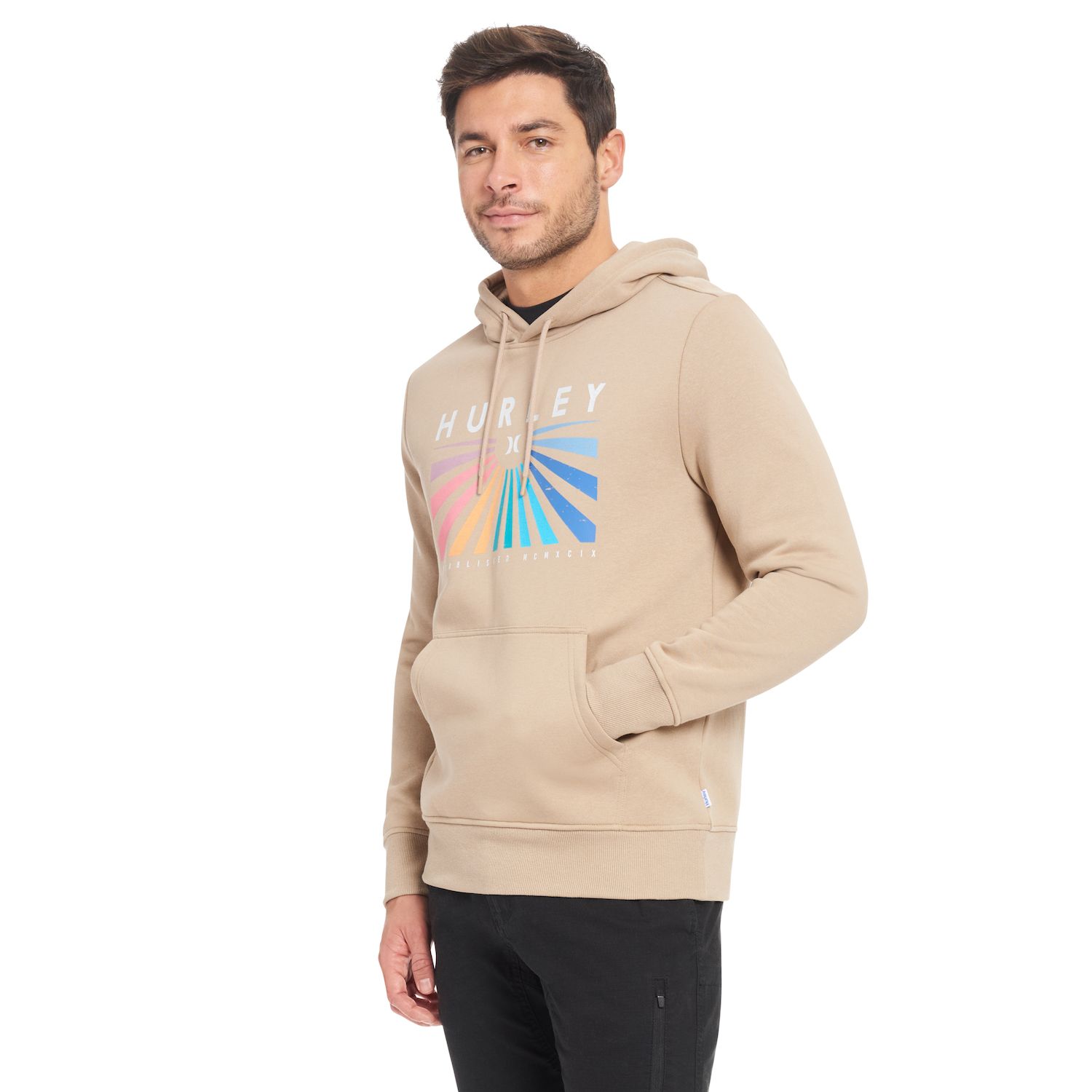 Hurley Flow Pullover Hoodie Men, Heather Grey, S